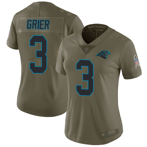 Carolina Panthers Limited Olive Women Will Grier Jersey NFL Football #3 2017 Salute to Service->carolina panthers->NFL Jersey